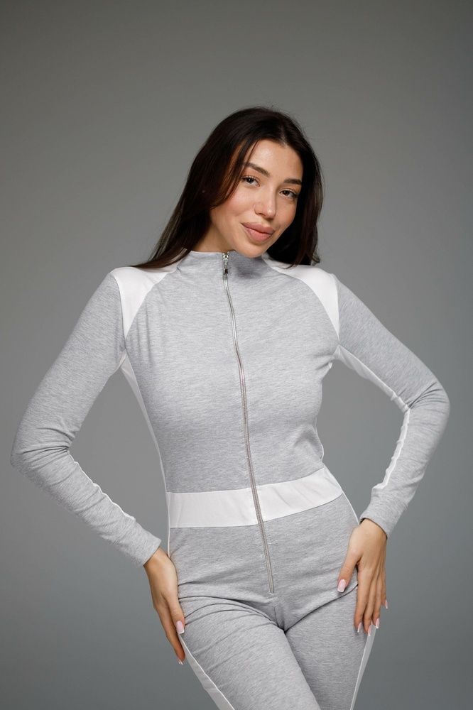 Женская пижама Sweetjama Desire Stripe Серая с карманом на попе 56755 фото