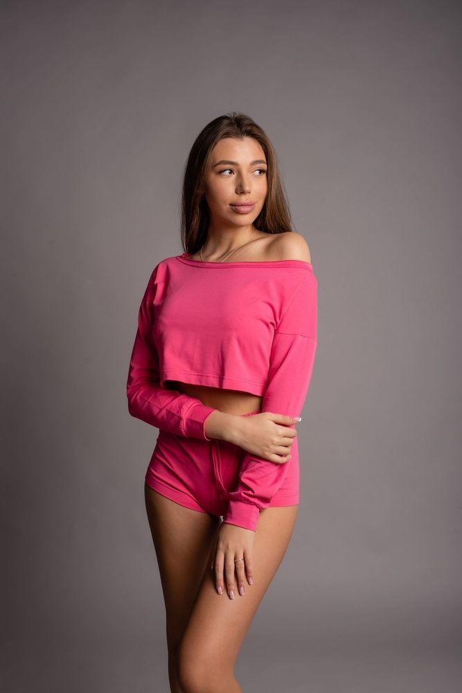 Женская пижама Sweetjama (шорты + топ) розовая 55360 фото